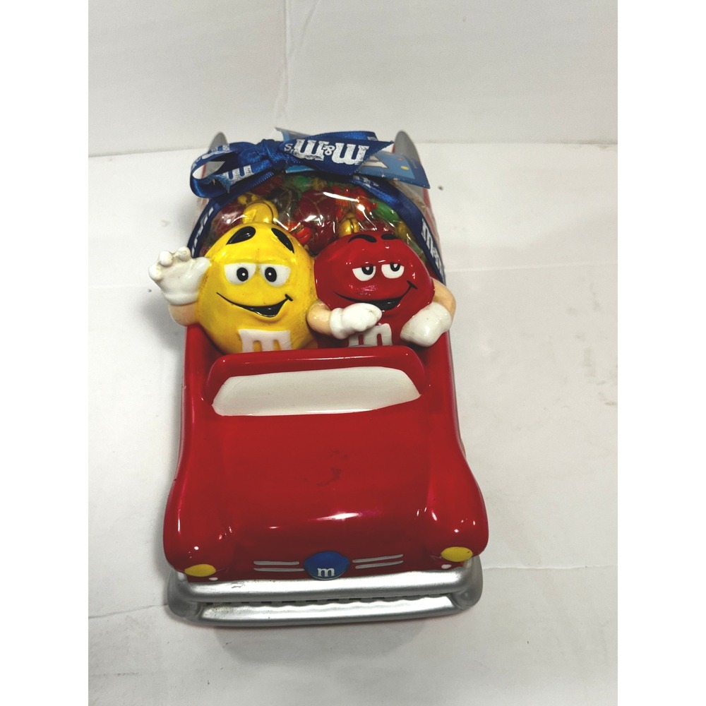 M&M's Collectible Ceramic Red Convertible Candy Dish Red and Yellow Characters